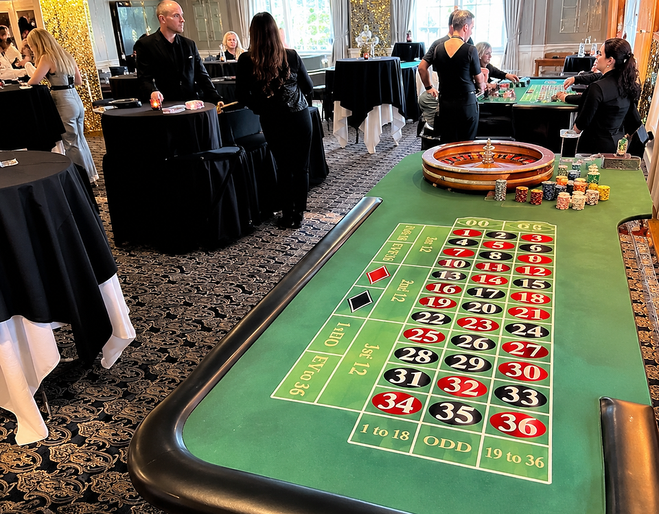 Casino roulette table at a private party